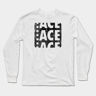 ACE Logo Distressed Black Rounded (Large Print) Long Sleeve T-Shirt